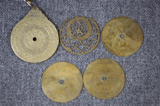 A Persian orrery (?), a tortoiseshell box and two bodkin cases